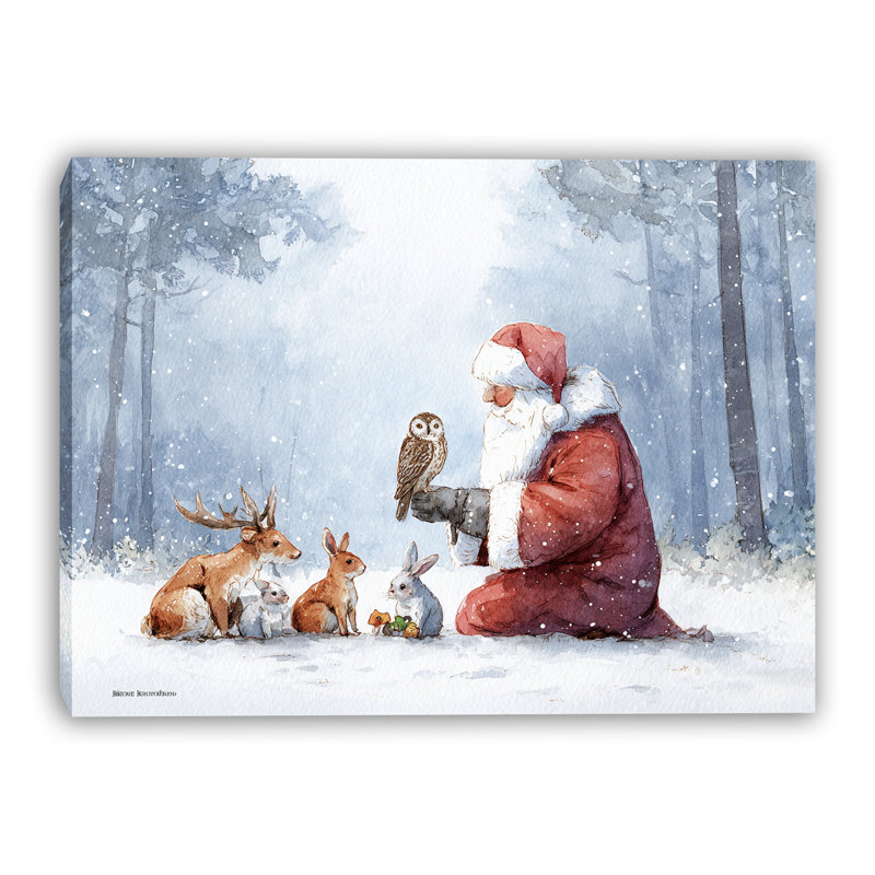 «Silent Snow Forest Path», art mural sur toile tendue, 12 po x 16 po