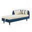 Canapé de rangement 65 po en polyuréthane bleu marine et velours beige-320422701-320422703