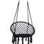 Fauteuil de détente noir: corde de coton fabriquée à la main, pour un confort intérieur et extérieur confortable, capacité de poids de 330 lb,