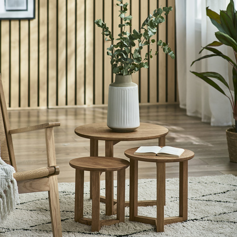 Analin Trestle Nesting Tables, Brown