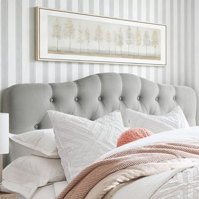 Tufted Upholstered Headboard, Solid Wood Head Board with Wood Legs, Adjustable Height Bed headboard from 34†to 43†Fabric Headboard in Modern Button by Red Barrel Studio