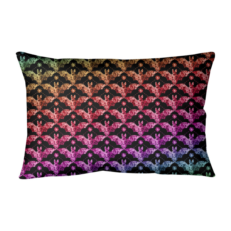 Coussin lombaire intérieur / extérieur 20 po Katelyn Elizabeth, Mauve/jaune