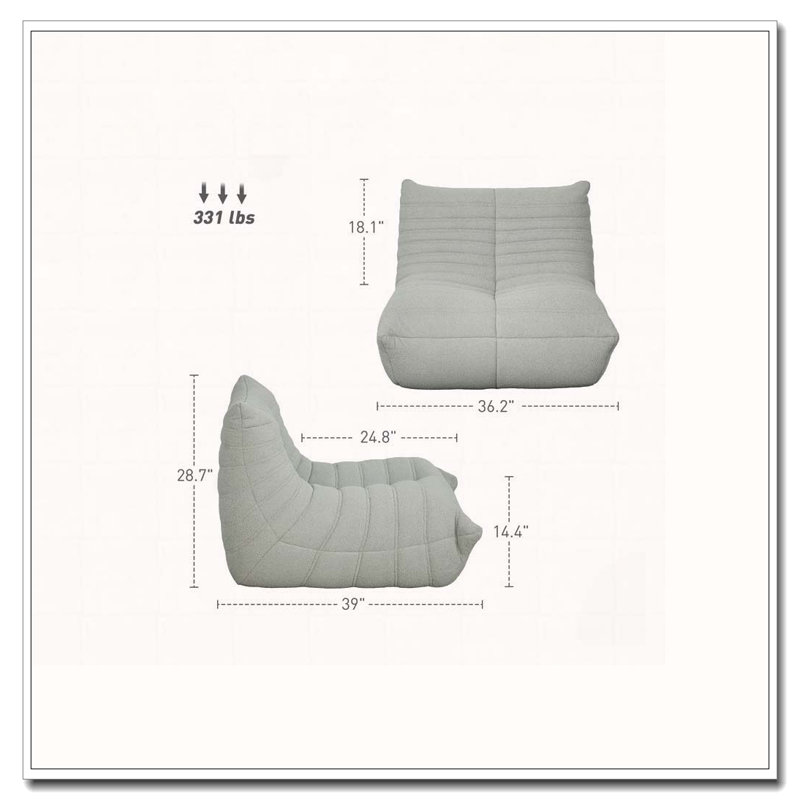 Fauteuil à billes, Gris clair