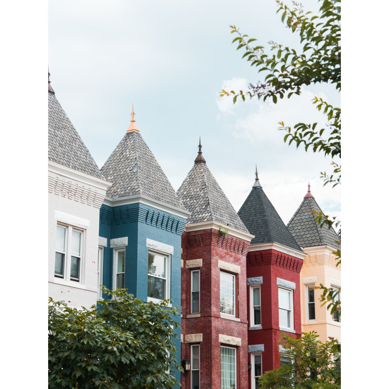 Row Houses Print by Angela Pan, Black Framed Paper, 20" H x 16" W