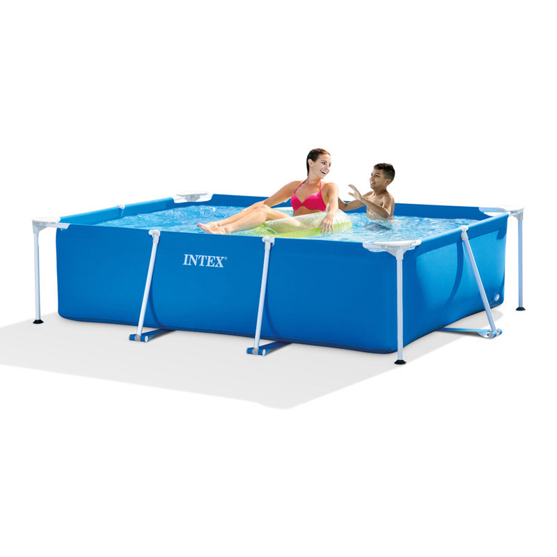 Intex 86" Blue Rectangular Frame Above Ground Pool
