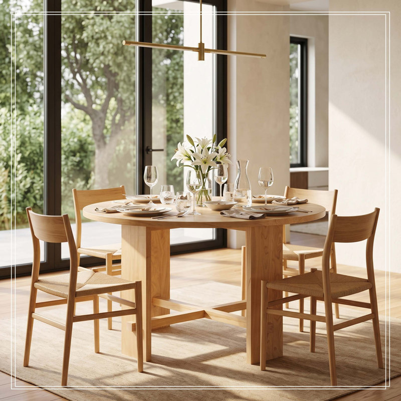Indoor Solid Wood Dining Table, Natural
