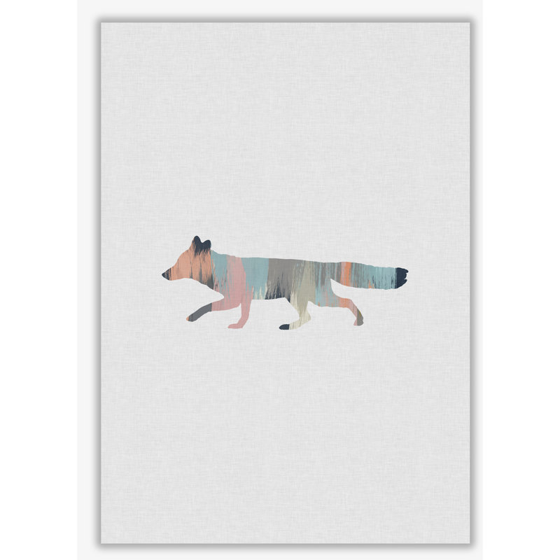 Pastel Fox - Single Picture Frame Print, No Frame, 30 cm H x 21 cm W x 1 cm D