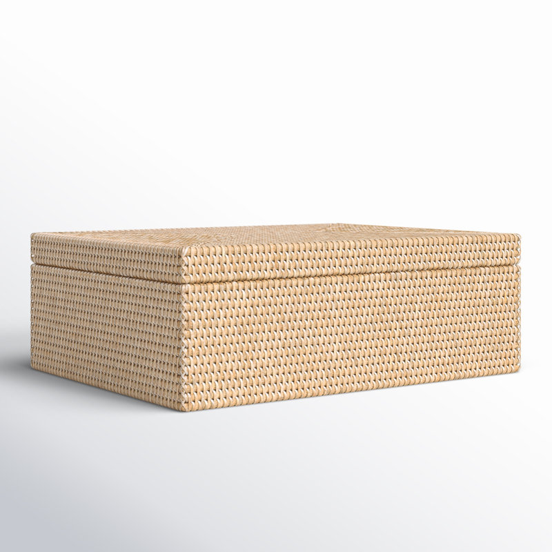 Panier en rotin tissé à la main, Blanc délavé