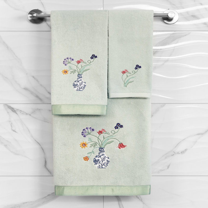 Turkish Cotton Hand Towel, Aqua, Hand Towels - 2 Pack