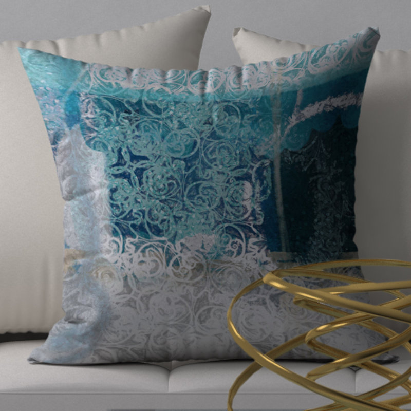 Magnifique housse de coussin décorative carrée et insert, 24 po x 24 po