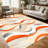 1PC Modern Wavy Striped Geometric area rugs for Living Room, Soft and Comfortable, Suitable for all seasons, easy-to-maintain, machine washable Indoor floor mat, Under Table Farmhouse suitable for dining table, bedroom, kitchen, entryway, home-129596258