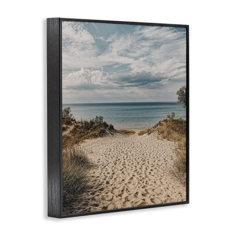 Giclée sur un chemin de plage parcouru par LSR Design Studio, H 14 po x l 11 po, Giclée encadrée noir minuit