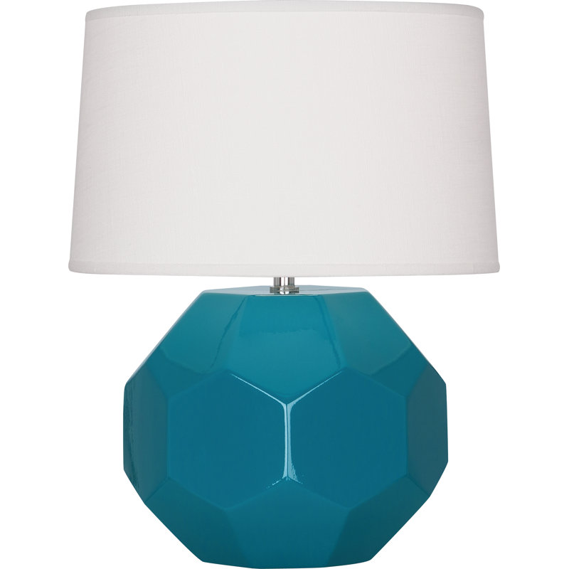 Franklin Table Lamp, 16.5" H x 12.5" W x 12.5" D, Peacock