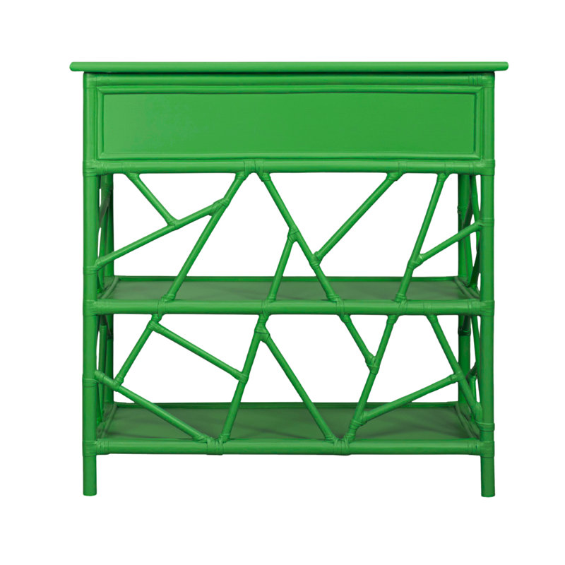 End Table with Storage, Bright Green