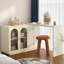 Meuble-lavabo extensible Yokota avec 3 tiroirs et 2 portes en acrylique-117542519