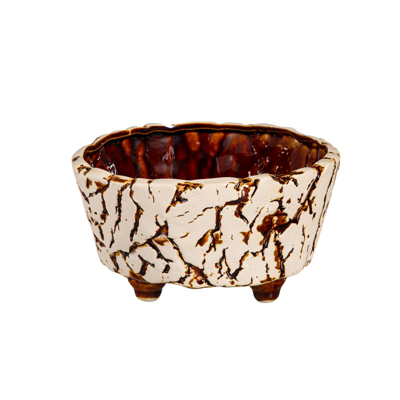 Pot à fleurs en céramique craquelée