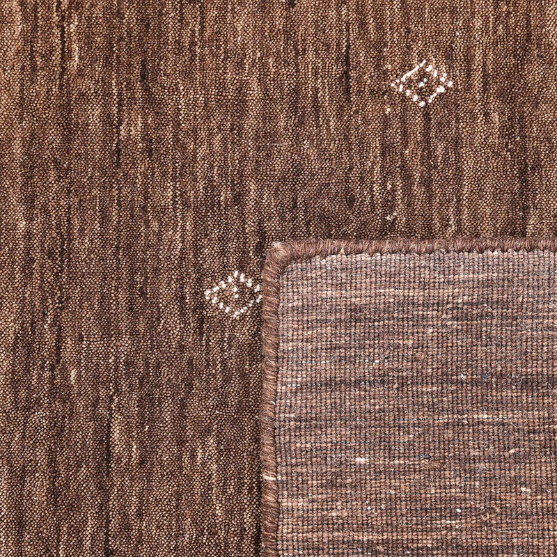 Simi Hand Knotted Cotton/Wool Southwestern Area Rug, Dark Brown, Rectangle 5' x 8'