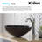Glass Circular Vessel Bathroom Sink with Faucet-35841304