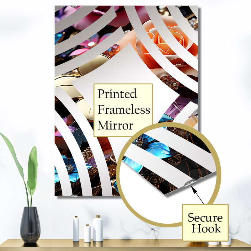 Aikins - Miroir mural fleurs, 40 po x 30 po