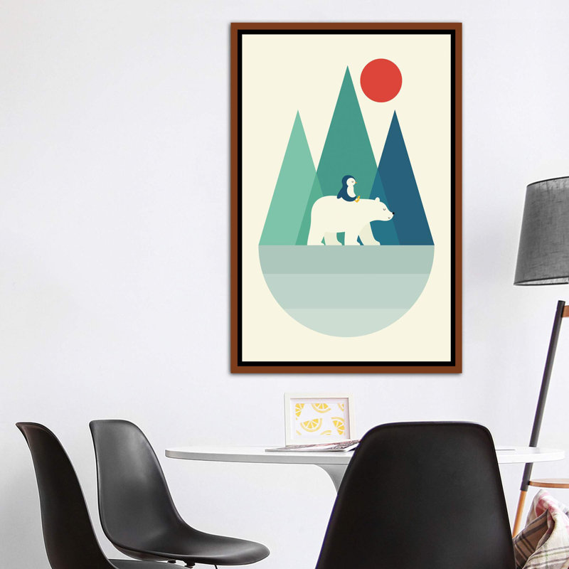 «Bear You» par Andy Westface - impression d'art graphique, H 60 po x l 40po x P 1,5 po, Toile avec cadre en bois brun