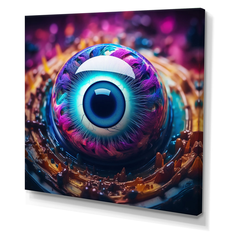 «Eye of Consciousness Retro Futuristic I», reproduction d'art sur toile, H 30 po x l 30 po x P 1 po, Toile tendue