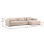 Brooklyn Polyester Upholstered Chaise Sectional, Mohair Cream-899489234