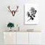 Rose Illustration In Black & White - Wrapped Canvas Print-55330088