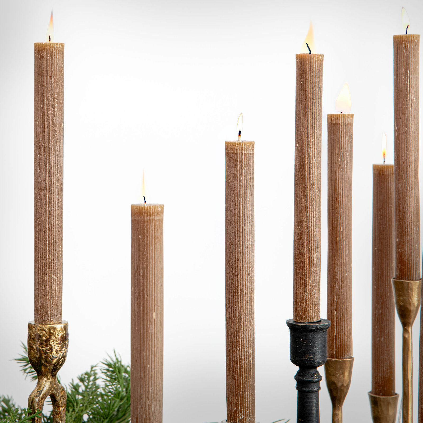 Caridad Unscented Taper Candle Set, Leather