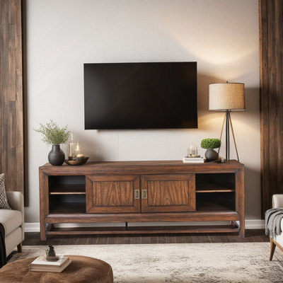 Console de meuble télé de haute qualité convenant aux téléviseurs jusqu'à 85 pouces, sans tracas d'assemblage, idéale pour organiser les espaces de divertissement