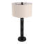 Lampe de table moderne à anneaux empilés pour éclairage de chevet pour chambre à coucher avec petite lampe de bureau artistique avec base en bois pour salon 34 ", noir