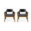 Chaises club d'extérieur en bois 2 pièces, coussins d'eau, style transitionnel polyvalent pour la cour, le jardin, la terrasse, le balcon, assemblage simple requis 2 pièces avec construction, attrait industriel moderne facile