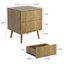 Ensemble de chambre à coucher, commode et tables de chevet 4 pièces-1574842827