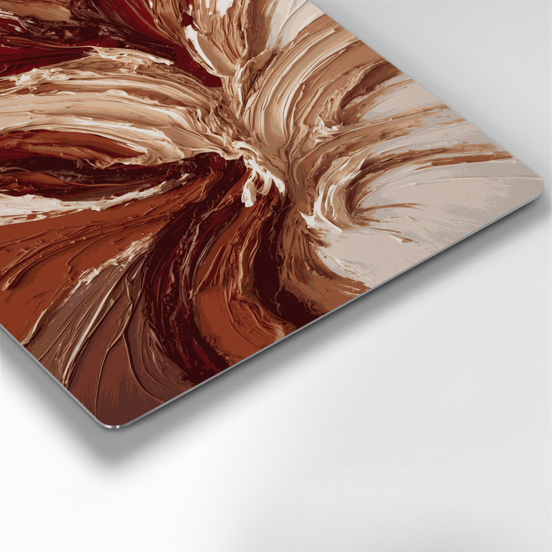 «Lyrical Abstraction 10», art mural en métal brun, H 8 po x l 10 po