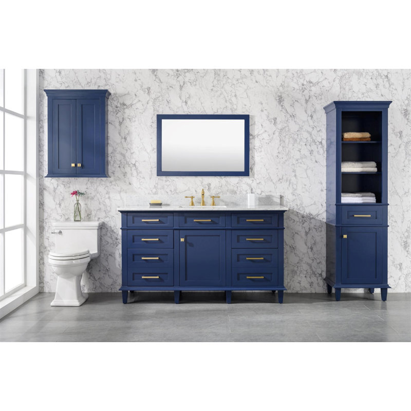 Ensemble de meuble-lavabo double 60 po Mallery, Bleu