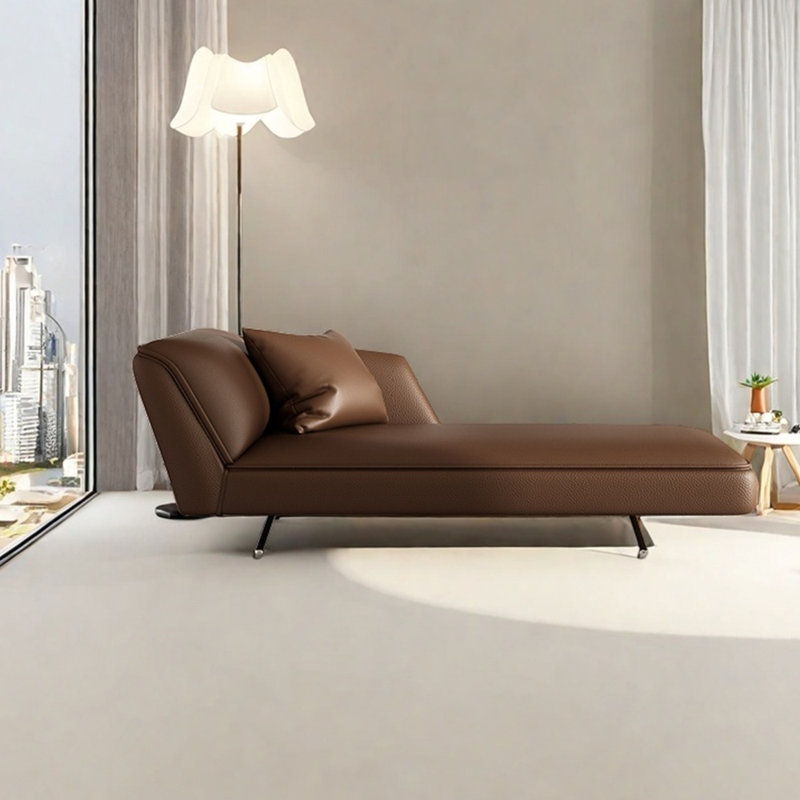 Fauteuil inclinable léger en similicuir luxueux, Brun, Orienté à gauche (vu de face)