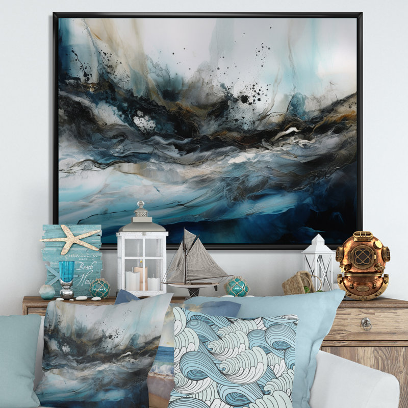 Stagbriar bleu et l'essence de la nature III sur toile, H 12 po x l 20 po x P 1 po, Cadre flottant noir