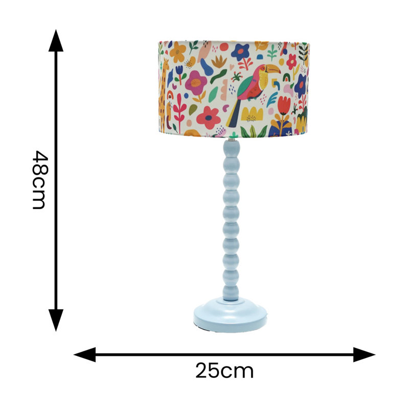 Linda Table Lamp, Blue, No