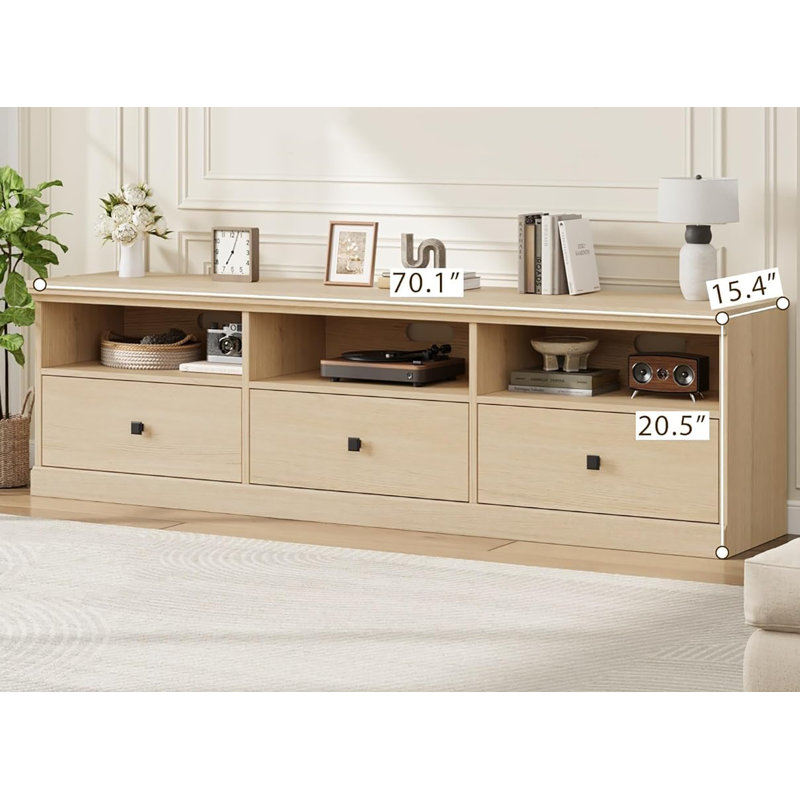 70" Tv Stand For 75 Inch Tv, Wood