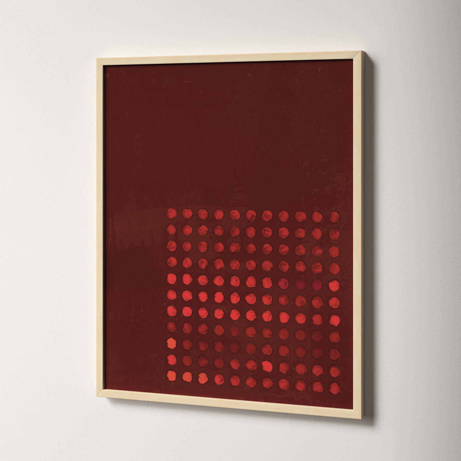Circles In Squares 7 by Jacques Pilon, 30" H x 24" W x 1.25" D, Brown