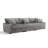 3 - Piece Upholstered Light Gray Faux Rabbit Fur Flannel Modular Sectional Sofa with Armrests & Throw Pillows-1655858585
