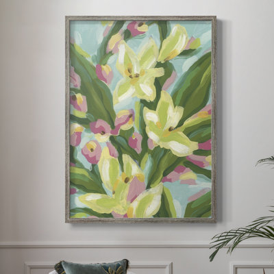 Floral Vibration I Framed Print - Solid Wood