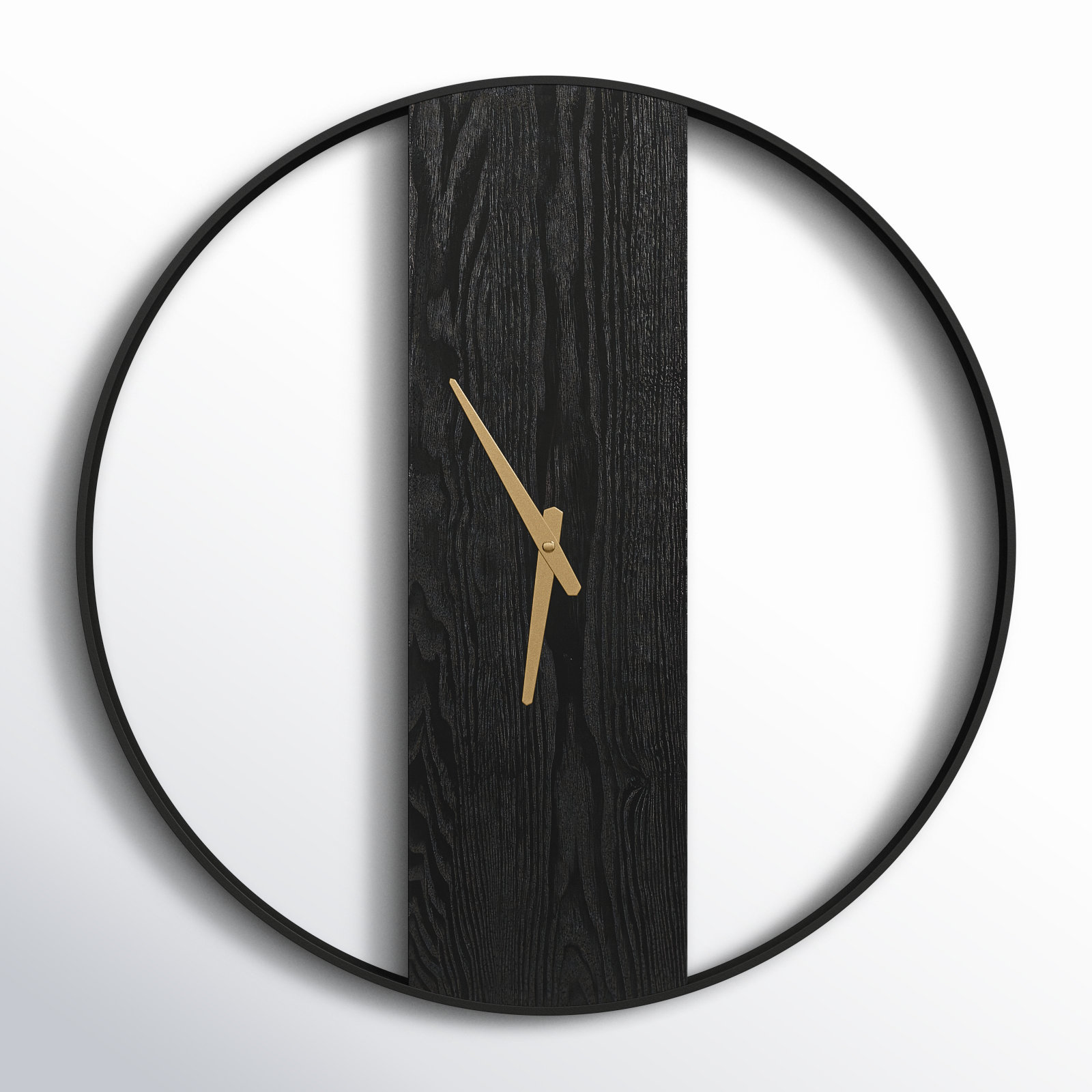 Gwennie Wall Clock, Black/Gold, 24" Diameter