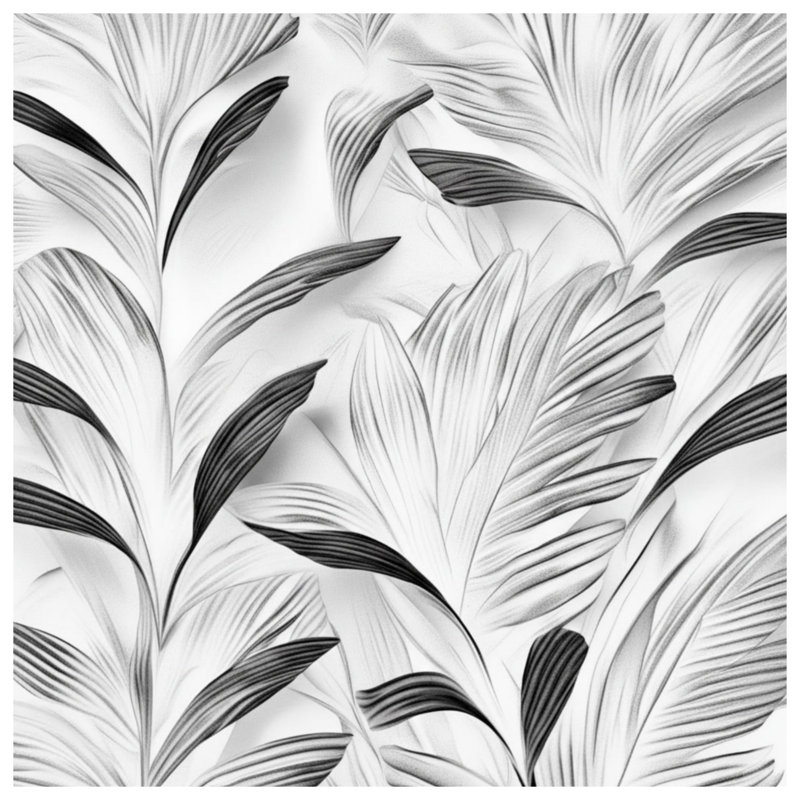 Textured Leaf Pattern Comforter, Twin, Black White