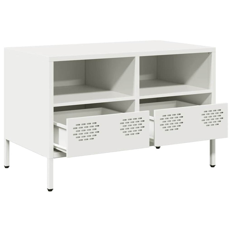 Athanasius Unfinished TV Stand for TVs up to 24", White, 68cm