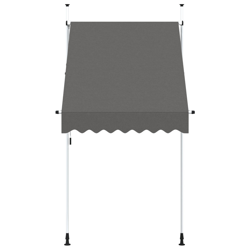 Dakota Fields 1.5cm W x 1.2cm D Fabric Cover Retractable Patio Awning, Anthracite