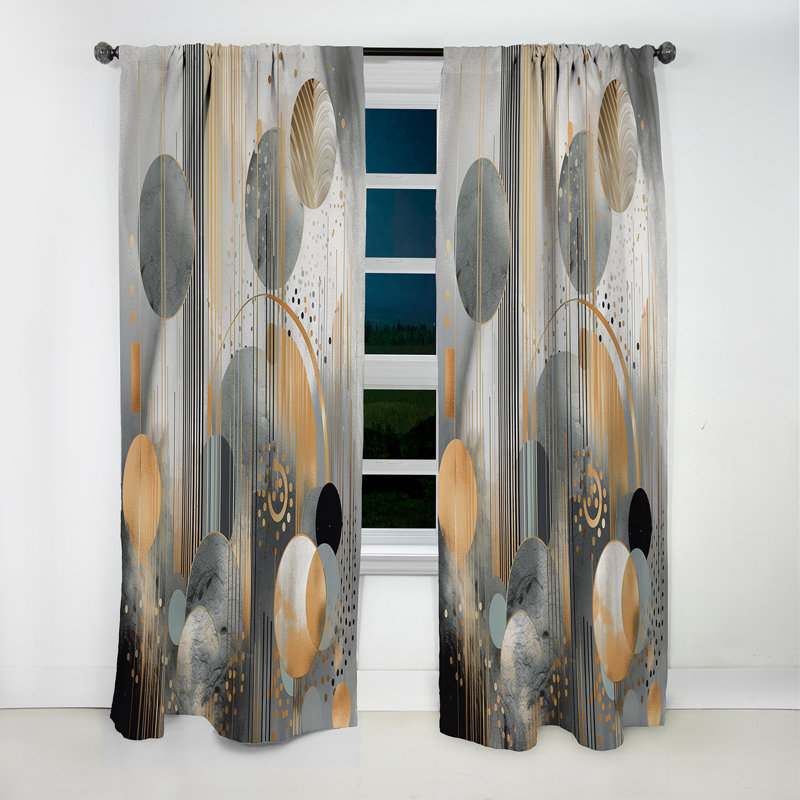 Kirsten - Abstract Marble Curtain - Blackout Marble Curtain - 1 Panels, 52" W x 90" L