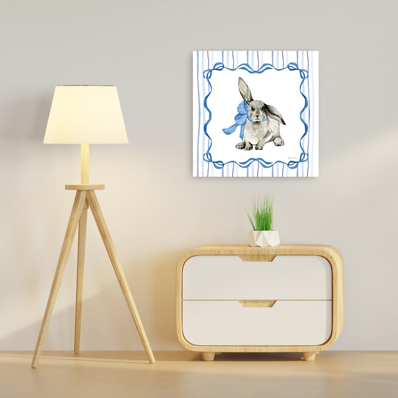 " Bluebonnet Bunnies VIII Abstract Contemporary Animal Spring Wall Art Print " by Yvette St. Amant, 24" H x 24" W