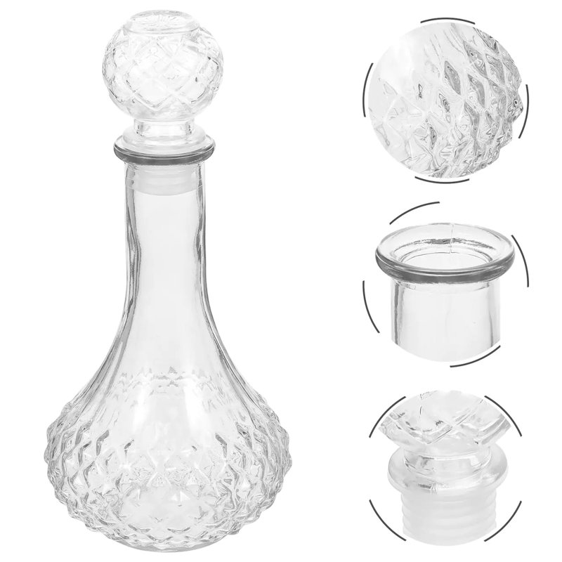 Décanteur à vin épais bouteille de vin décorative en verre de whisky transparent (500 ml)