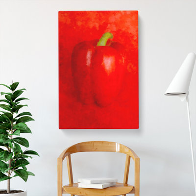 Solo Red Bell Pepper - Wrapped Canvas