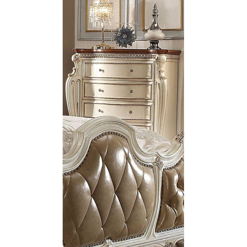 Commode, Perle antique / Chêne cerise